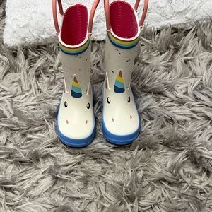 Cat & Jack Unicorn Rain Boots - white and Blue